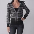 Love Change Junior's Plaid Zip Front Bomber Jacket