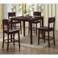 Espresso 5-piece Wood Pub Table Set