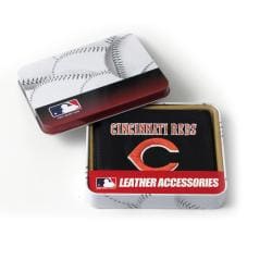 Cincinnati Reds Men's Black Leather Tri-fold Wallet