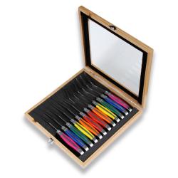 Laguiole Select Multicolor 12-piece Steak Knife/ Fork Set