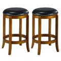 Jackson Bicast Leather Dark Oak Counter Stools (Set of 2)