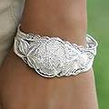 Sterling Silver 'Filigree Wild Rose' Cuff Bracelet (Indonesia)