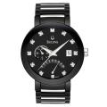 Bulova Men's Black IP Plated Stainless Steel Dual Time Diamond Watch