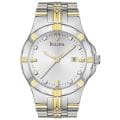 Bulova Men's Two Tone Stainless Steel 8 Diamond Dial Watch
