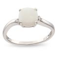 10k White Gold Opal and Diamond Fashion Ring