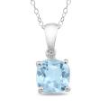 Sterling Silver Blue Topaz and Diamond Accent Necklace