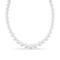 White South Sea Pearl and Diamond 18-inch Necklace (10-13 mm)