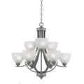 9-light Silver Finish Chandelier