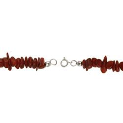 Stonique Creations Sterling Silver Bamboo Coral Chip Jewelry Set