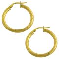 14k Yellow Gold Twisted Tube Hoop Earrings