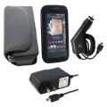 4-piece Leather Case with Car Charger for HTC Touch Pro 2