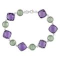 14k White Gold Multi-colored Amethyst Bracelet