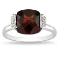 10k White Gold Garnet and Diamond Accent Ring