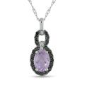 10k Gold Rose de France and 1/5ct TDW Black Diamond Necklace