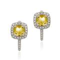 Glitzy Rocks Sterling Silver Citrine and Diamond Accent Square Earrings