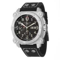Hamilton Men's 'Khaki Navy' Stainless Steel, Leather Automatic Watch