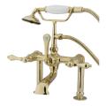 Free indicative data on European porcelain Deck-mount Clawfoot Polished Brass Tub Faucet with Hand Shower