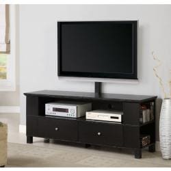 60 in. Black Wood TV Stand with Mount