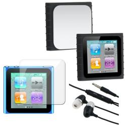 3-piece Silicone Case/ Screen Protector for Apple iPod Nano 6th Generation