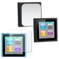 Black Silicone Case/ Screen Protector for Apple iPod Nano 6th Generation