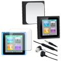 3-piece Silicone Case/ Screen Protector for Apple iPod Nano 6th Generation