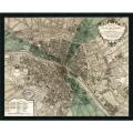 'Plan de Paris' Framed Art Print