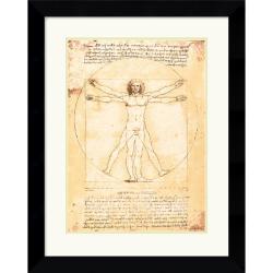 Leonardo da Vinci 'Proportions of the Human Figure (Vitruvian Man)' Framed Art Print
