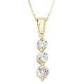 14k Yellow Gold 1ct TDW Diamond 3-stone Necklace (I-J, I2-I3)