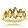 18k Yellow Gold over Sterling Silver Marquise-cut Citrine Ring