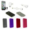 Flexible Apple iPhone 4 TPU Case/ Screen Protectors/ Charger Combo