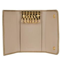 Prada Beige Leather Tri fold Key Case Prada Designer Keyrings