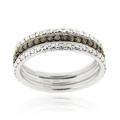 Sterling Silver Brown 2/5ct TDW Diamond 3-piece Stackable Ring Set