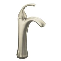 Kohler K-10217-4-BN Vibrant Brushed Nickel Tall Single-Control Lavatory Faucet With Sculpted Lever Handle