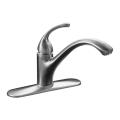 Kohler K-10411-G Brushed Chrome Forte Single-Control Kitchen Sink Faucet With Escutcheon And Lever Handle