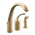 Kohler K-10430-BV Vibrant Brushed Bronze Forte Single-Control Remote Valve Kitchen Sink Faucet With Sidespray And Lever Handle