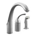 Kohler K-10430-G Brushed Chrome Forte Single-Control Remote Valve Kitchen Sink Faucet With Sidespray And Lever Handle