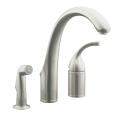 Kohler K-10430-VS Vibrant Stainless Forte Single-Control Remote Valve Kitchen Sink Faucet With Sidespray And Lever Handle