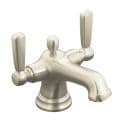 Kohler K-10579-4-BN Vibrant Brushed Nickel Bancroft Monoblock Lavatory Faucet With Escutcheon And Metal Lever Handles