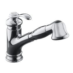 Kohler K-12177-CP Polished Chrome Fairfax Single-Control Pullout Kitchen Sink Faucet