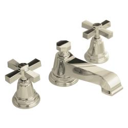 Kohler K-13132-3A-SN Vibrant Polished Nickel Pinstripe Pure Widespread Lavatory Faucet With Cross Handles