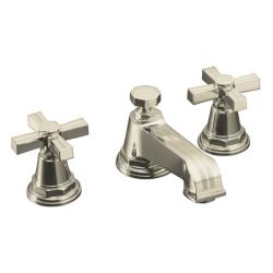 Kohler K-13132-3B-SN Vibrant Polished Nickel Pinstripe Widespread Lavatory Faucet With Cross Handles