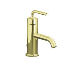 Kohler K-14402-4A-AF Vibrant French Gold Purist Single-Control Lavatory Faucet With Straight Lever Handle