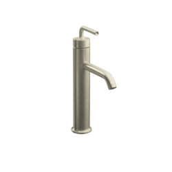 Kohler K-14404-4A-BN Vibrant Brushed Nickel Purist Tall Single-Control Lavatory Faucet With Straight Lever Handle