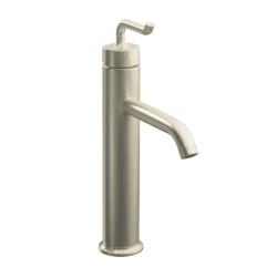 Kohler K-14404-4-BN Vibrant Brushed Nickel Purist Tall Single-Control Lavatory Faucet With Smile Design Handle