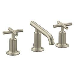 Kohler K-14410-3-BN Vibrant Brushed Nickel Purist Widespread Lavatory Faucet With Low Spout And Low Cross Handles