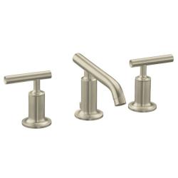 Kohler K-14410-4-BN Vibrant Brushed Nickel Purist Widespread Lavatory Faucet With Low Spout And Low Lever Handles