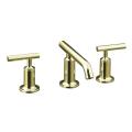 Kohler K-14410-4-AF Vibrant French Gold Purist Widespread Lavatory Faucet With Low Spout And Low Lever Handles