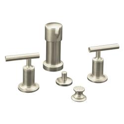 Kohler K-14431-4-BN Vibrant Brushed Nickel Purist Bidet Faucet With Vertical Spray And Lever Handles
