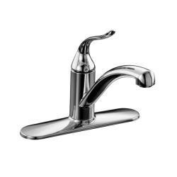 Kohler K-15071-P-CP Polished Chrome Coralais Decorator Kitchen Sink Faucet With Escutcheon And Lever Handle