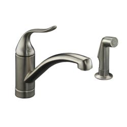 Kohler K-15076-P-BN Vibrant Brushed Nickel Coralais Decorator Kitchen Sink Faucet With Matching Finish Sidespray And Lever Handl